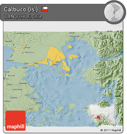 Savanna Style 3D Map of Calbuco (Is.)