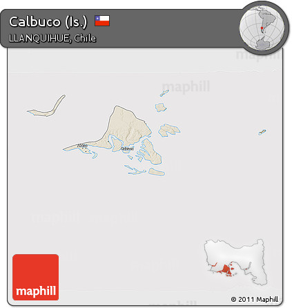 Shaded Relief 3D Map of Calbuco (Is.), cropped outside