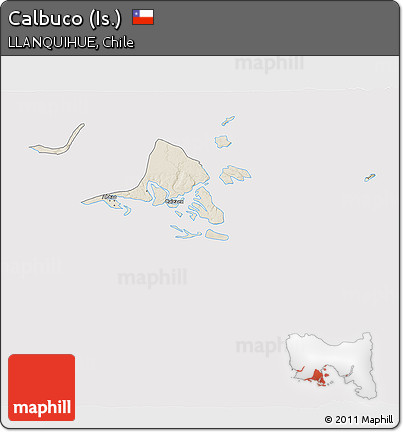Shaded Relief 3D Map of Calbuco (Is.), cropped outside
