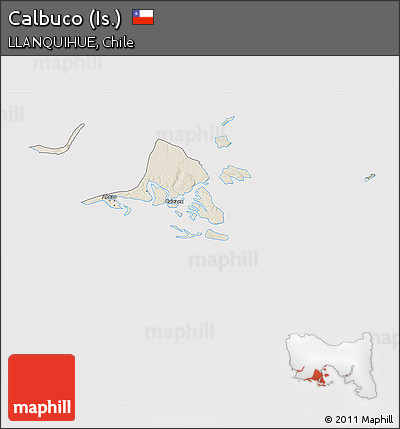 Shaded Relief 3D Map of Calbuco (Is.), cropped outside