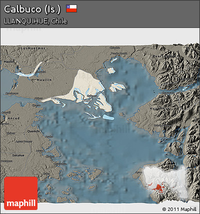 Shaded Relief 3D Map of Calbuco (Is.), darken