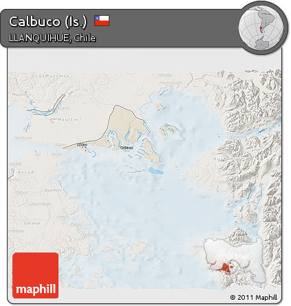 Shaded Relief 3D Map of Calbuco (Is.), lighten