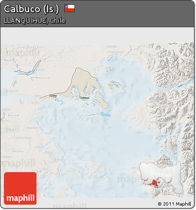 Shaded Relief 3D Map of Calbuco (Is.), lighten
