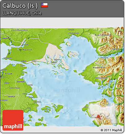 Shaded Relief 3D Map of Calbuco (Is.), physical outside