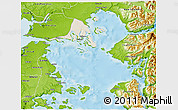 Shaded Relief 3D Map of Calbuco (Is.), physical outside
