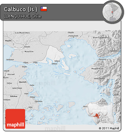Silver Style 3D Map of Calbuco (Is.)