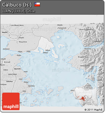 Silver Style 3D Map of Calbuco (Is.)