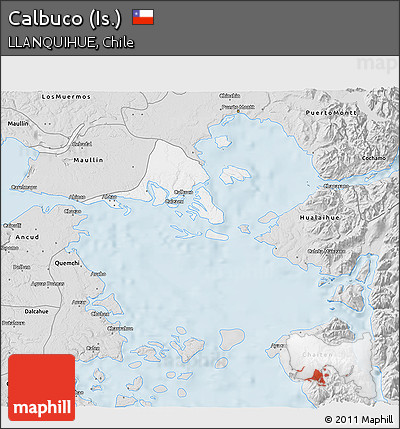 Silver Style 3D Map of Calbuco (Is.)