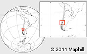 Blank Location Map of Calbuco (Is.), highlighted country, highlighted parent region, within the entire country