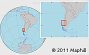 Gray Location Map of Calbuco (Is.), within the entire country