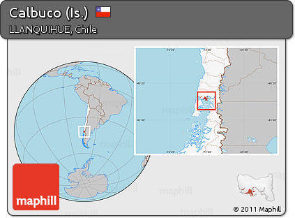 Gray Location Map of Calbuco (Is.), highlighted country