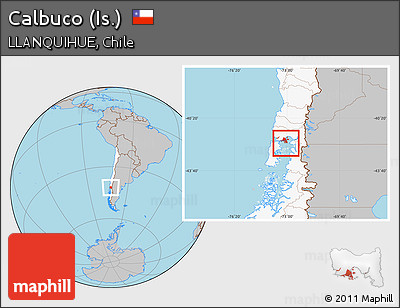 Gray Location Map of Calbuco (Is.), highlighted country