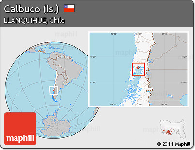 Gray Location Map of Calbuco (Is.), highlighted country