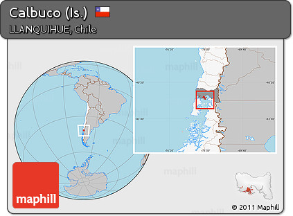 Gray Location Map of Calbuco (Is.), highlighted country, highlighted parent region