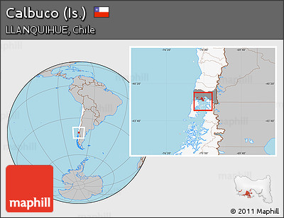 Gray Location Map of Calbuco (Is.), highlighted country, highlighted parent region