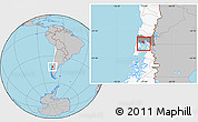 Gray Location Map of Calbuco (Is.), highlighted country, highlighted parent region