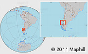 Gray Location Map of Calbuco (Is.), highlighted parent region, within the entire country