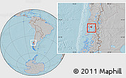 Gray Location Map of Calbuco (Is.), hill shading