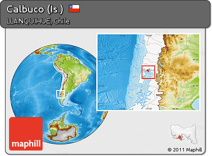 Physical Location Map of Calbuco (Is.), highlighted country