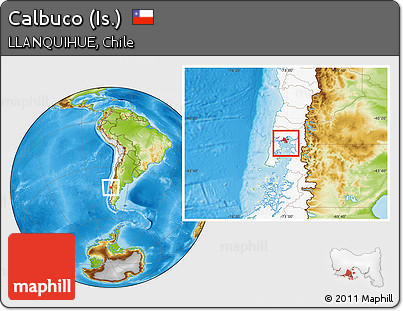 Physical Location Map of Calbuco (Is.), highlighted country