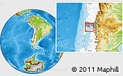 Physical Location Map of Calbuco (Is.), highlighted country, highlighted parent region