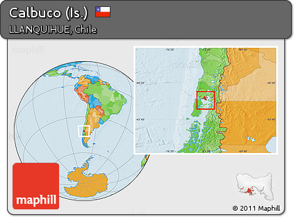 Political Location Map of Calbuco (Is.)