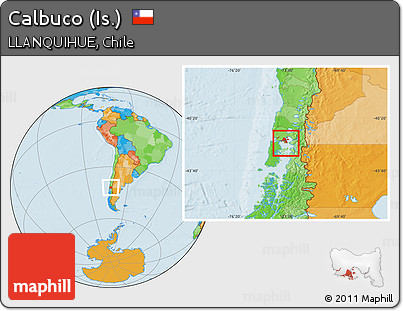 Political Location Map of Calbuco (Is.)
