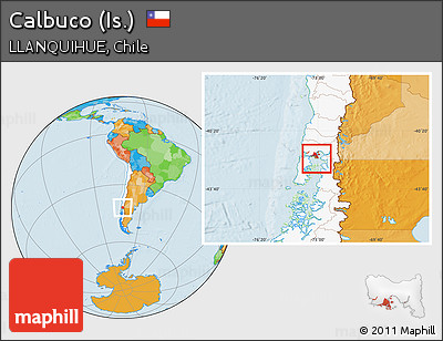 Political Location Map of Calbuco (Is.), highlighted country
