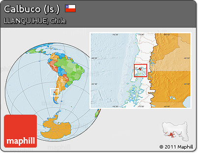 Political Location Map of Calbuco (Is.), highlighted country