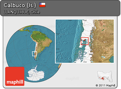 Satellite Location Map of Calbuco (Is.), highlighted country