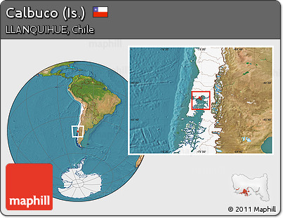 Satellite Location Map of Calbuco (Is.), highlighted country
