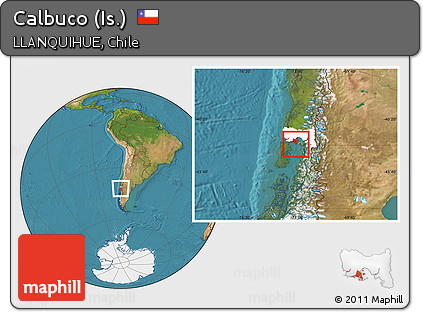 Satellite Location Map of Calbuco (Is.), highlighted parent region