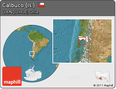 Satellite Location Map of Calbuco (Is.), highlighted parent region