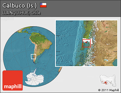 Satellite Location Map of Calbuco (Is.), highlighted parent region