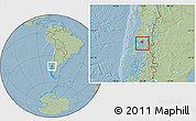 Savanna Style Location Map of Calbuco (Is.), hill shading