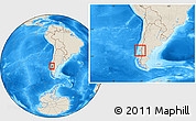Shaded Relief Location Map of Calbuco (Is.), within the entire country