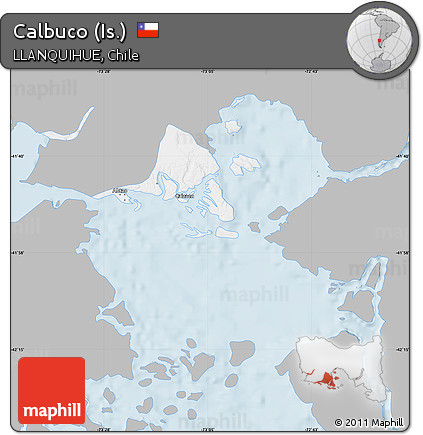 Gray Map of Calbuco (Is.), single color outside