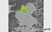 Physical Map of Calbuco (Is.), darken, desaturated