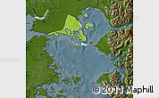 Physical Map of Calbuco (Is.), darken