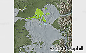 Physical Map of Calbuco (Is.), darken, semi-desaturated