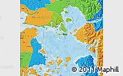 Physical Map of Calbuco (Is.), political outside