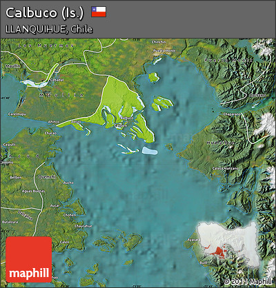 Physical Map of Calbuco (Is.), satellite outside