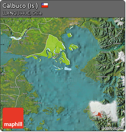 Physical Map of Calbuco (Is.), satellite outside
