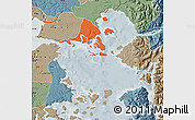 Political Map of Calbuco (Is.), semi-desaturated