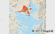 Political Map of Calbuco (Is.), shaded relief outside