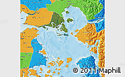 Satellite Map of Calbuco (Is.), political outside