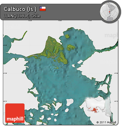 Satellite Map of Calbuco (Is.), single color outside