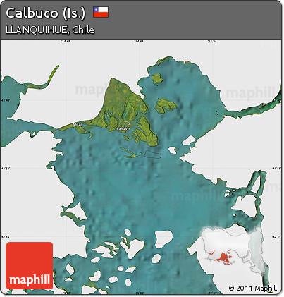 Satellite Map of Calbuco (Is.), single color outside