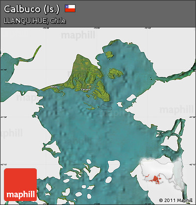 Satellite Map of Calbuco (Is.), single color outside