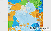 Shaded Relief Map of Calbuco (Is.), political outside